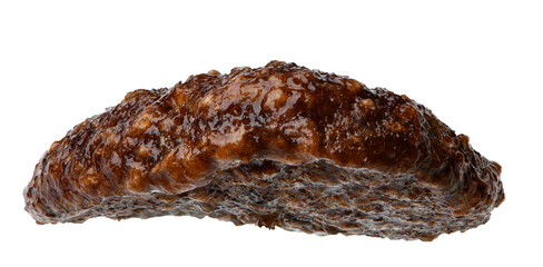 Breakfast cereal balls with chocolate on a white background