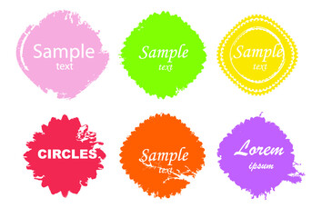 Grunge post Stamps Collection, Circles. Banners, Insignias , Logos, Icons, Labels and Badges Set . vector distress textures.blank shapes.