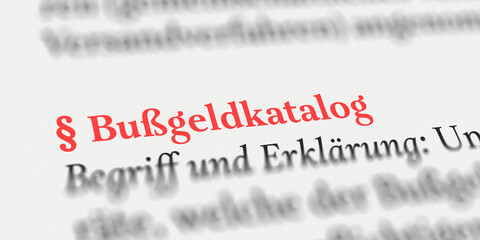 Bußgeldkatalog rechtlich