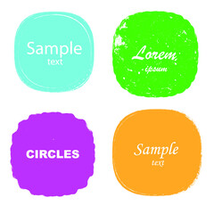 Grunge post Stamps Collection, Circles. Banners, Insignias , Logos, Icons, Labels and Badges Set . vector distress textures.blank shapes.