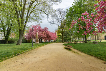 Park near Basilique Saint-Remi View in  Reims, France