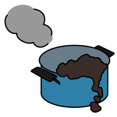 料理をしていて焦げてしまった鍋