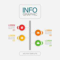 Vector infographic template with 4 steps or options. Data presentation, business concept design for web, brochure, diagram.