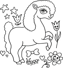 hand drawn horse