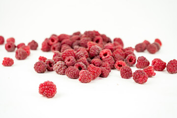 fresh ripe raspberry isolated on white background