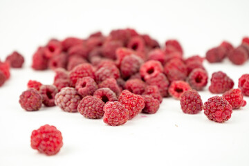 fresh ripe raspberry isolated on white background