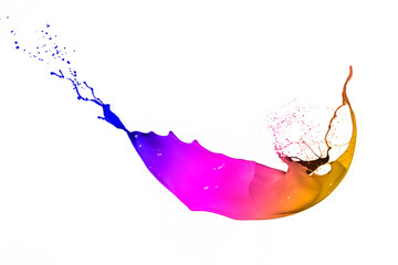 colorful paint splash isolated on white background