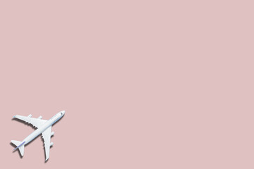 airplane figure on pink background 3d rendering