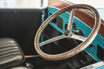 Interior cockpit of the old classic car