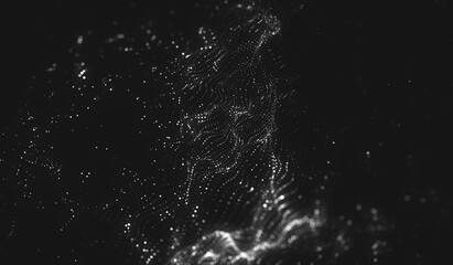 Obraz premium Abstract polygonal space low poly dark background with connecting dots and lines.