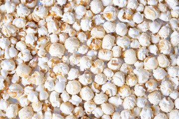 background of fresh sweet and crisp popcorn