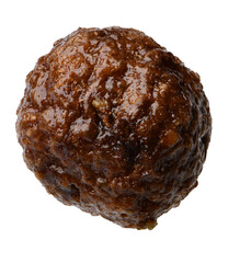 Breakfast cereal balls with chocolate on a white background