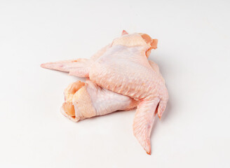 Fresh chicken wings on white background