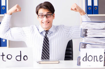 Businessman working on his to-do list