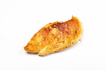 Delicious roasted chicken breast on white background