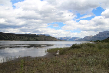 Fototapeta na wymiar Looking Down Jasper Lake, Jasper National Park, Alberta