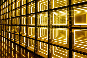 Abstract yellow fluorescent background wall