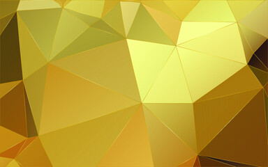 Modern (Golden) Polygonal shapes background, low poly triangles mosaic, golden or gold crystals backdrop, vector design wallpaper. High technology and luxury concept.