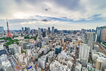 Fototapeta premium 東京都港区浜松町から見た東京の都市風景