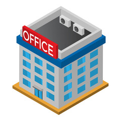 Graphic mall, Office building, Isometric 3D.