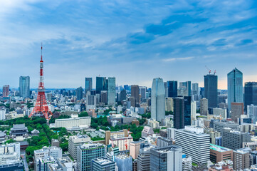 Obraz premium 東京都港区浜松町から見た東京の都市風景