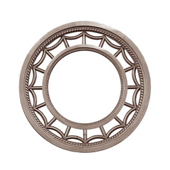 Silver frame for paintings, mirrors or photo isolated on white background. Design element with clipping path