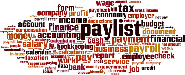 Paylist word cloud