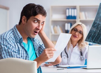 Male patient angry at expensive healthcare bill