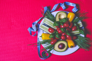 right plate with ripe vegetables