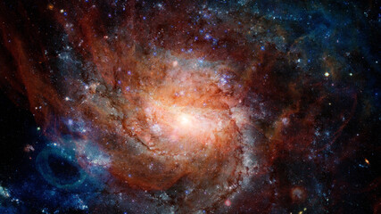 Obraz na płótnie Canvas Spiral galaxy in outer space. Elements of this image furnished by NASA