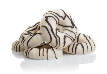  Fresh cookies isolated on white.