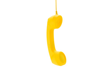 Yellow handset isolated on white.