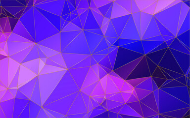 Fototapeta premium Abstract polygonal blue and purple background . Polygonal Space background with nebula and stars. Vector illustration for poster design. High technology, milky way concept. 
