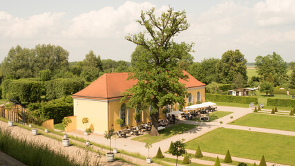Fototapeta na wymiar Kirchenpark in Brandenburg