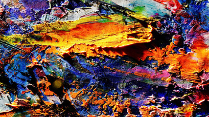 Colorful abstract background wallpaper. Modern motif visual art.  Mixtures of oil paint. Trendy...