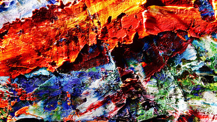 Colorful abstract background wallpaper. Modern motif visual art.  Mixtures of oil paint. Trendy...