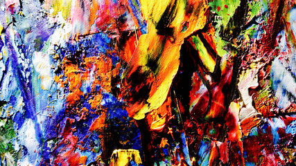 Colorful abstract background wallpaper. Modern motif visual art.  Mixtures of oil paint. Trendy...