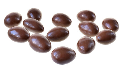 Chocolate balls close up isolated