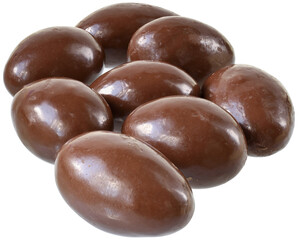 Chocolate balls close up isolated