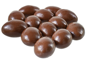 Chocolate balls close up isolated