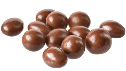 Chocolate balls close up isolated
