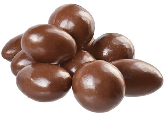 Chocolate balls close up isolated