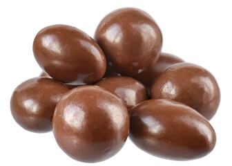 Chocolate balls close up isolated
