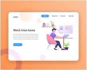 web landing page work from home