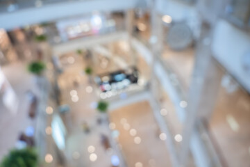 shopping mall in blurred