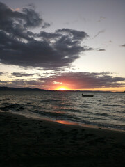 Sunrise on the sea on mediterranean sea