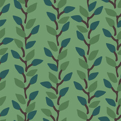 Artistic seamless pattern with abstract leaves. Modern design