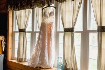 wedding dress in the window