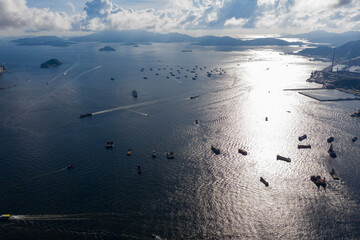 Aerial panoramic view of Hong Kong