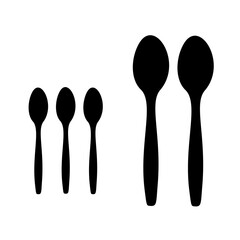 Spoon for serving the table. Vector image.
